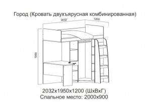 Кровать двухъярусная комбинированная в Александровске - aleksandrovsk.магазин96.com | фото